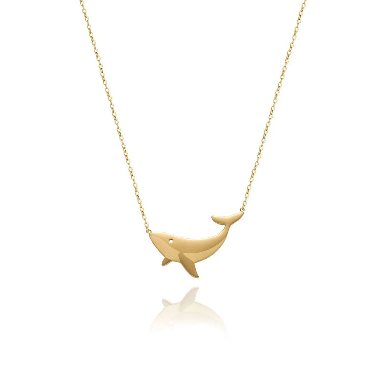 Xl479 Whale Ocean Style Childlike Vacation Bohemian Cartoon Necklace Clavicle Chain Titanium Steel 18k Gold Plating