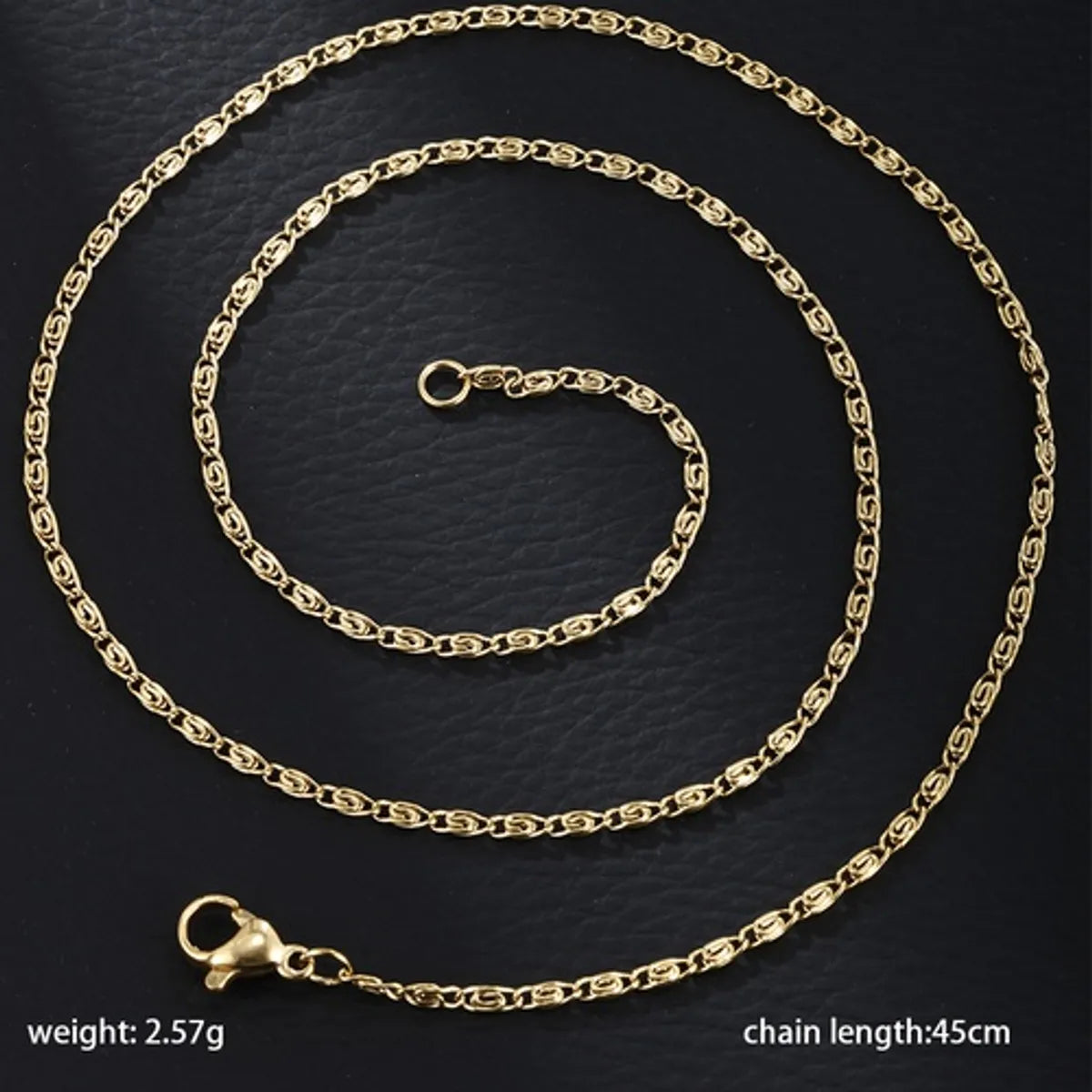 Xuping Modern Style Solid Color Stainless Steel Plating Chain 14k Gold Plated Necklace