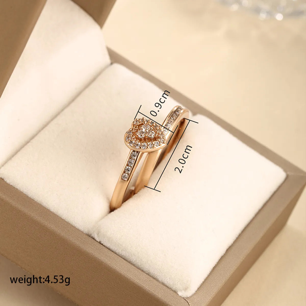 Xuping Romantic Heart Shape Alloy Plating Hollow Out Inlay Artificial Diamond 18k Gold Plated Valentine'S Day Women'S Rings