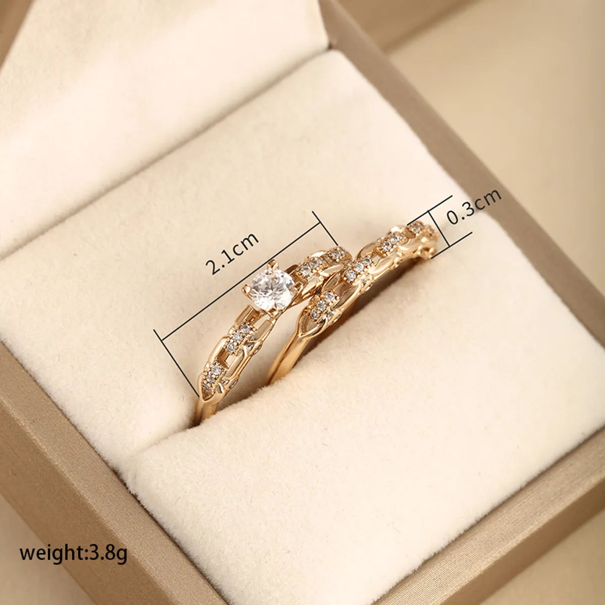 Xuping Romantic Heart Shape Alloy Plating Hollow Out Inlay Artificial Diamond 18k Gold Plated Valentine'S Day Women'S Rings