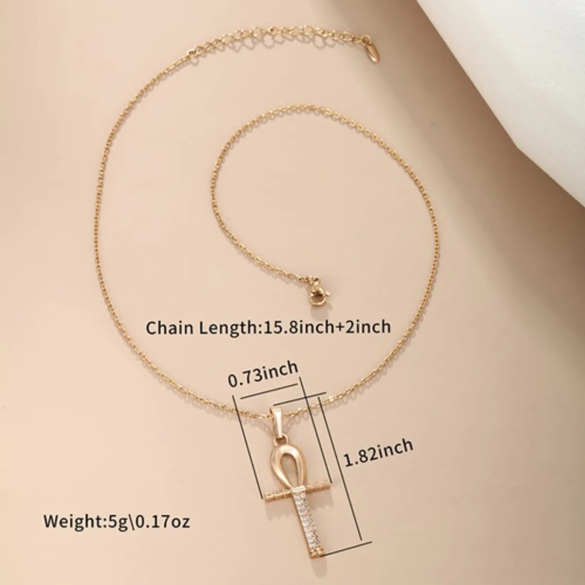 Xuping Simple Style Commute Cross Copper Alloy Plating Inlay Artificial Diamond 18k Gold Plated White Gold Plated Women'S Pendant Necklace