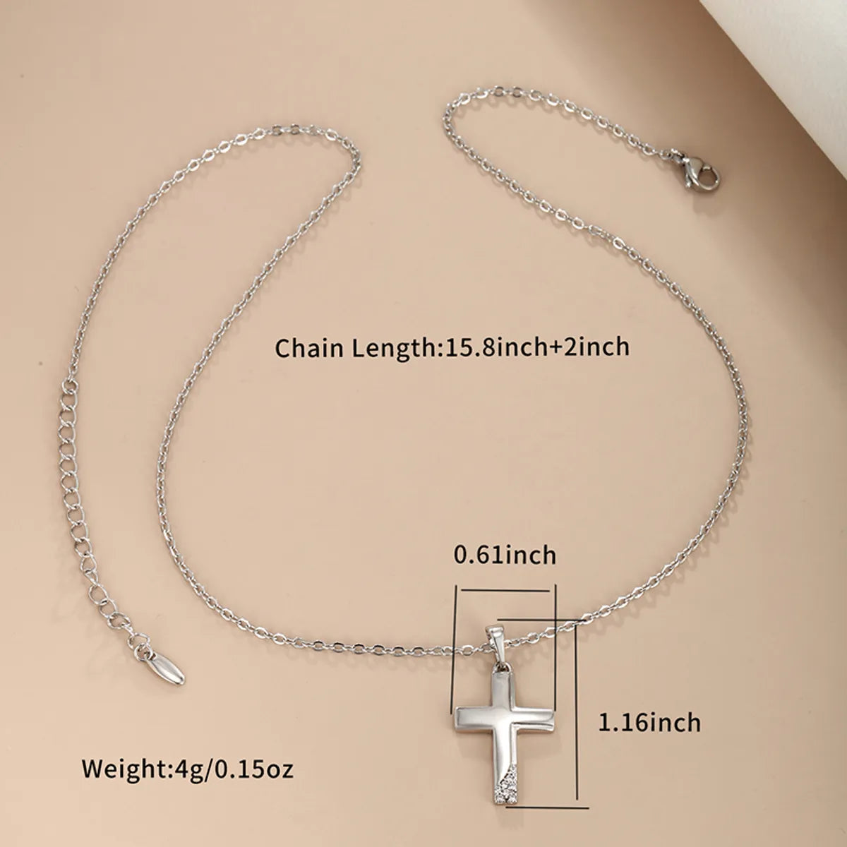 Xuping Simple Style Commute Cross Copper Alloy Plating Inlay Artificial Diamond 18k Gold Plated White Gold Plated Women'S Pendant Necklace