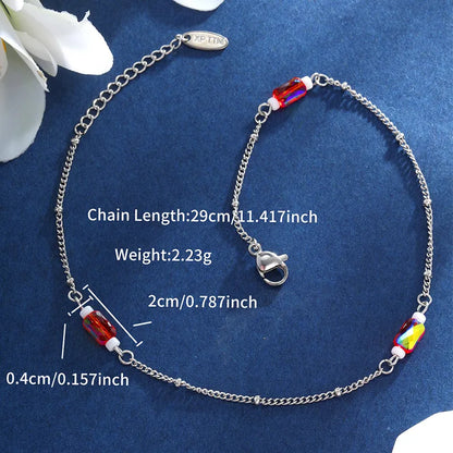 XUPING Simple Style Commute Solid Color 304 Stainless Steel Plating 18K Gold Plated Women'S Anklet