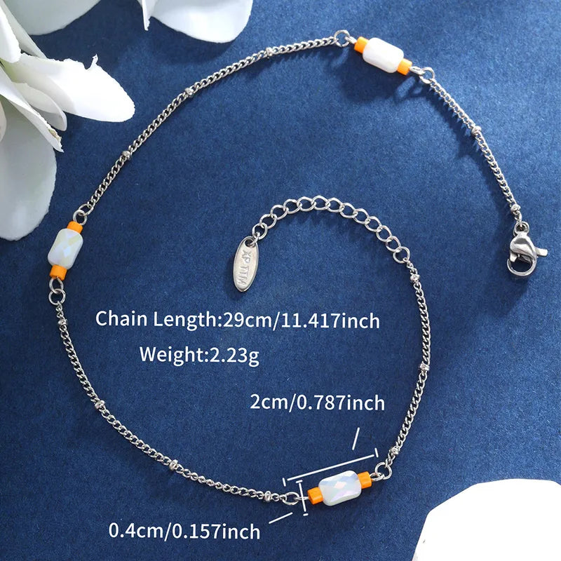 XUPING Simple Style Commute Solid Color 304 Stainless Steel Plating 18K Gold Plated Women'S Anklet