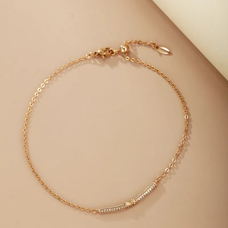 Xuping Simple Style Geometric 18k Gold Plated Artificial Diamond Alloy Wholesale Bracelets