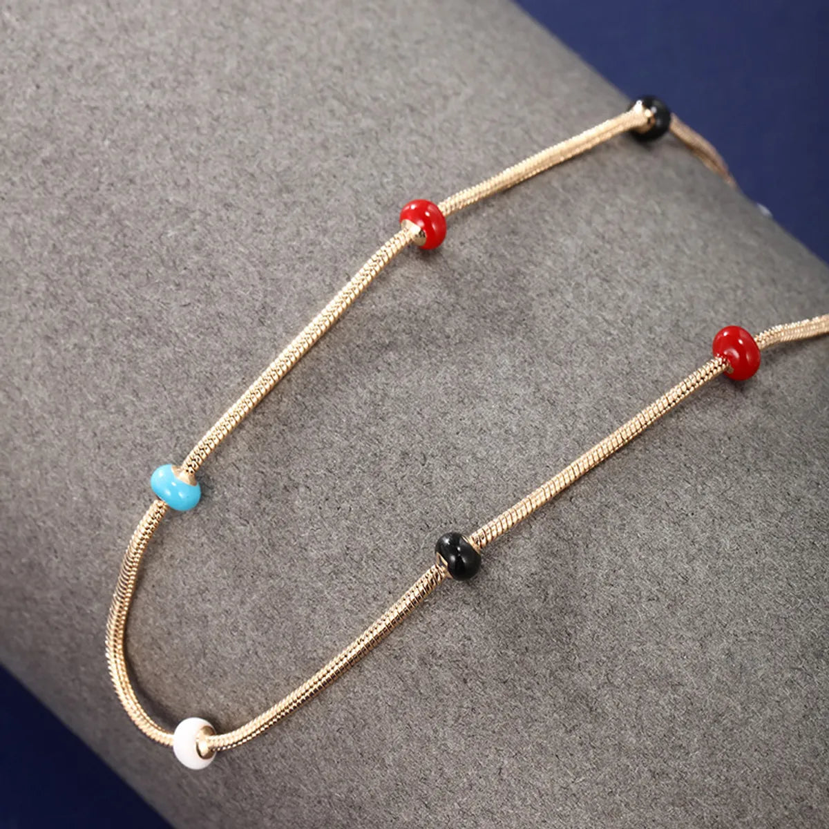 XUPING Simple Style Geometric Alloy Copper Alloy Enamel 18K Gold Plated Women's Anklet