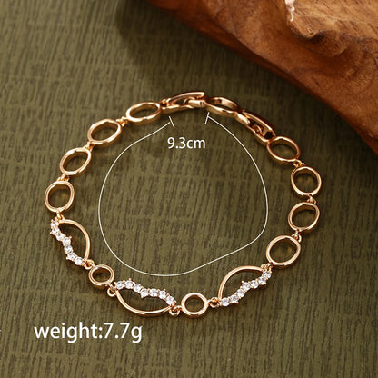 Xuping Simple Style Geometric Solid Color Alloy Plating Inlay Artificial Diamond 18k Gold Plated Women'S Bracelets