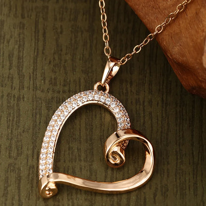 Xuping Simple Style Heart Shape Alloy Copper Alloy Plating Inlay Artificial Gemstones 18k Gold Plated White Gold Plated Women'S Pendant Necklace