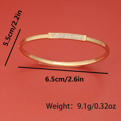 Xuping Simple Style Heart Shape Copper 18k Gold Plated Zircon Bangle In Bulk