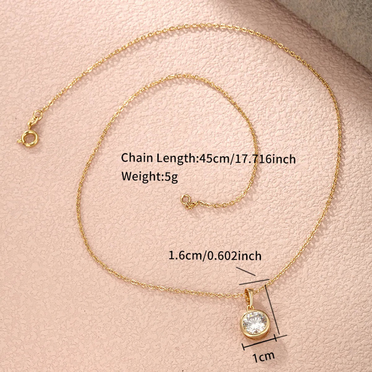 Xuping Simple Style Round Heart Shape Alloy Copper Alloy Plating Inlay Artificial Gemstones 14k Gold Plated Women's Pendant Necklace