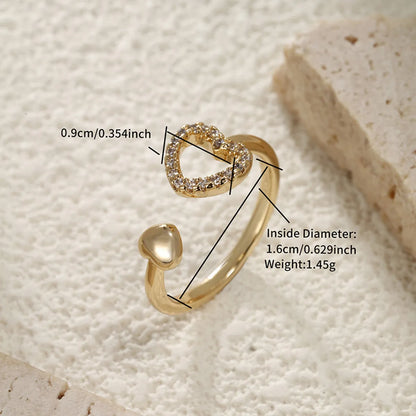 XUPING Simple Style Triangle Heart Shape Alloy Irregular Inlay Artificial Gemstones 14K Gold Plated Women'S Toe Rings