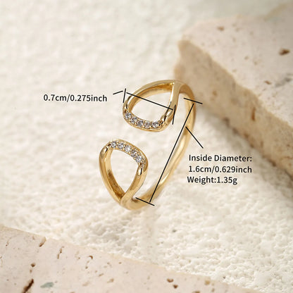 XUPING Simple Style Triangle Heart Shape Alloy Irregular Inlay Artificial Gemstones 14K Gold Plated Women'S Toe Rings