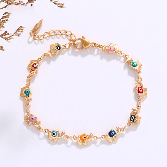 Xuping Streetwear Devil's Eye Alloy Plating 18k Gold Plated Women's Bracelets