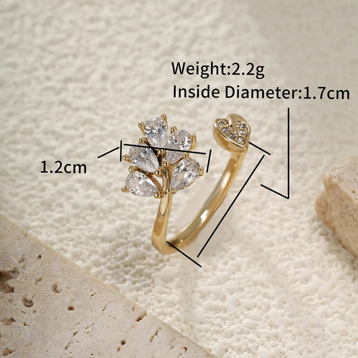 XUPING Sweet Shiny Heart Shape Flower Grain Alloy Copper Alloy Inlay Artificial Gemstones 14K Gold Plated Women'S Toe Rings