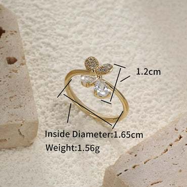 XUPING Sweet Shiny Heart Shape Flower Grain Alloy Copper Alloy Inlay Artificial Gemstones 14K Gold Plated Women'S Toe Rings