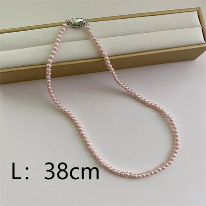 Y2K Elegant Round Flower Glass Copper Beaded Plating Glass Bead Copper 18K Gold Plated Women'S Necklace