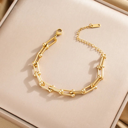 Y2K Hip-Hop Modern Style Smile Face Solid Color 304 Stainless Steel 18K Gold Plated Bracelets In Bulk