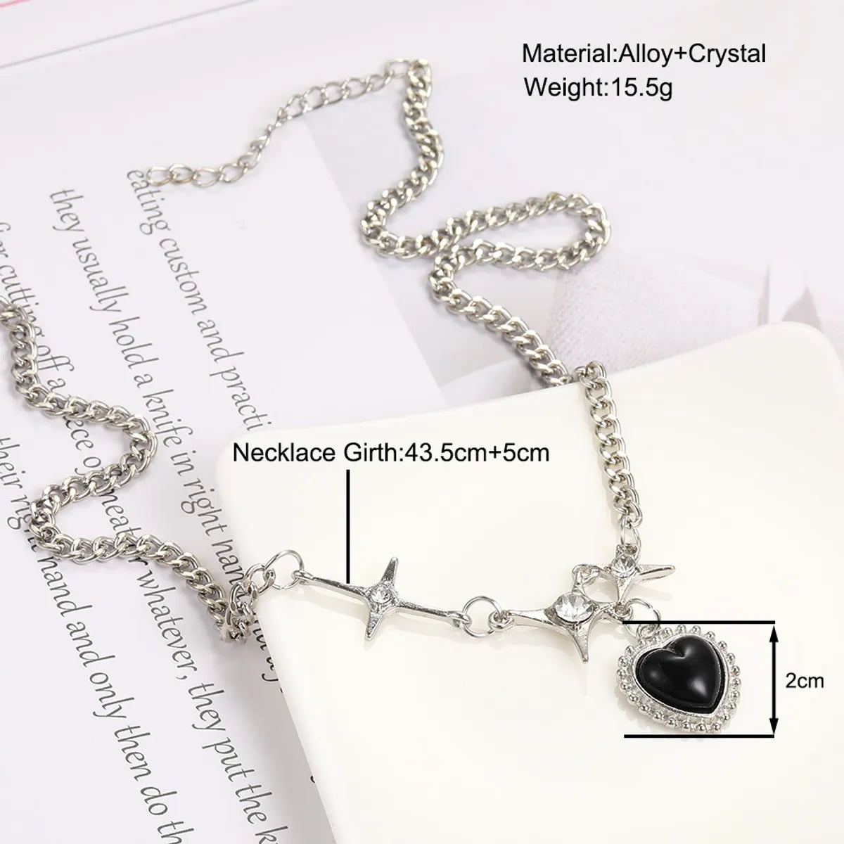 Y2k Simple Style Heart Shape Alloy Inlay Artificial Crystal Women'S Pendant Necklace