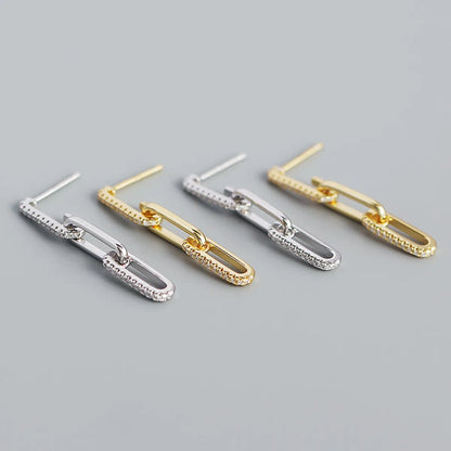 Fashion Geometric Plating Gem Earrings